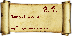 Négyesi Ilona névjegykártya